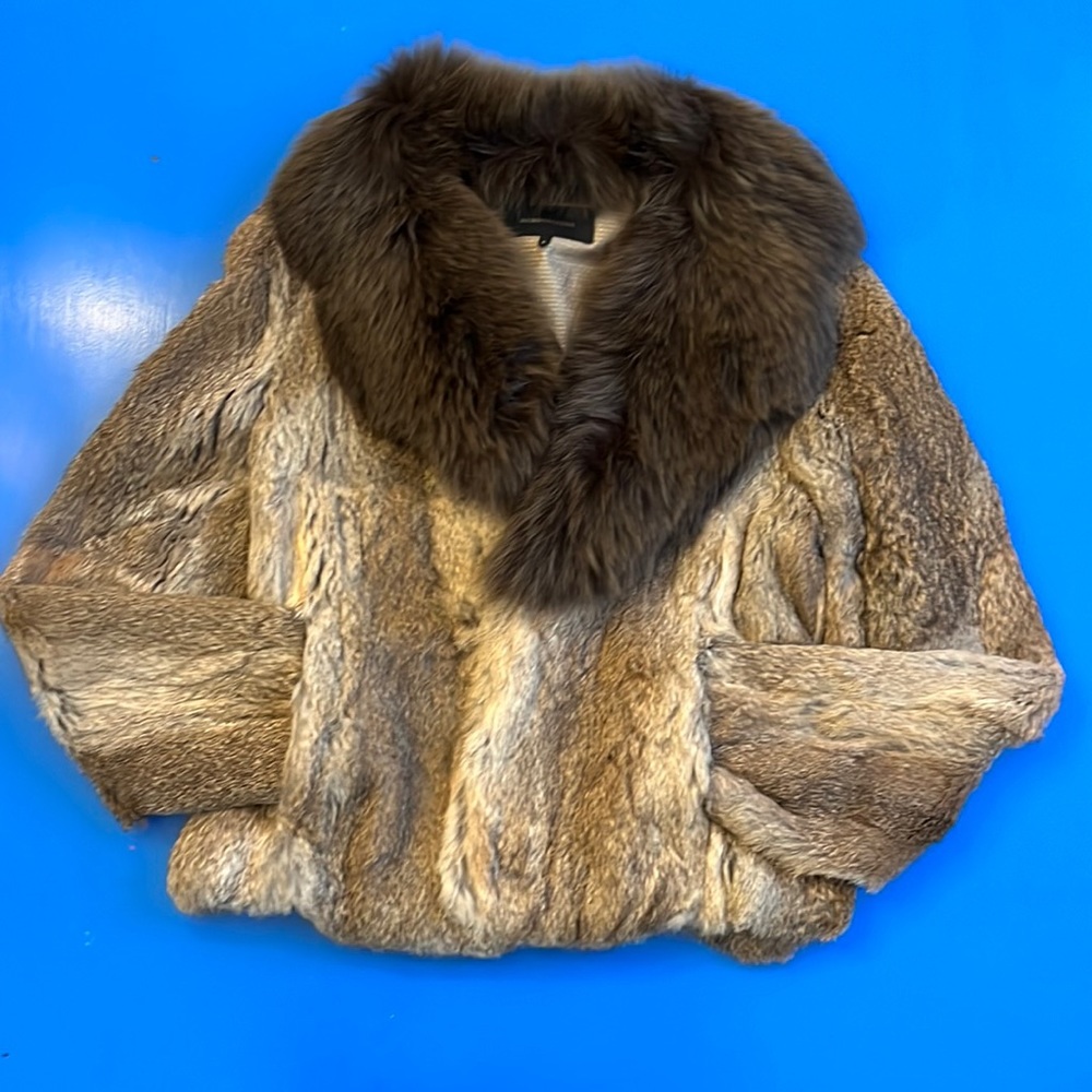 BCBG MAX AZRIA BLUE FOX FUR JACKET